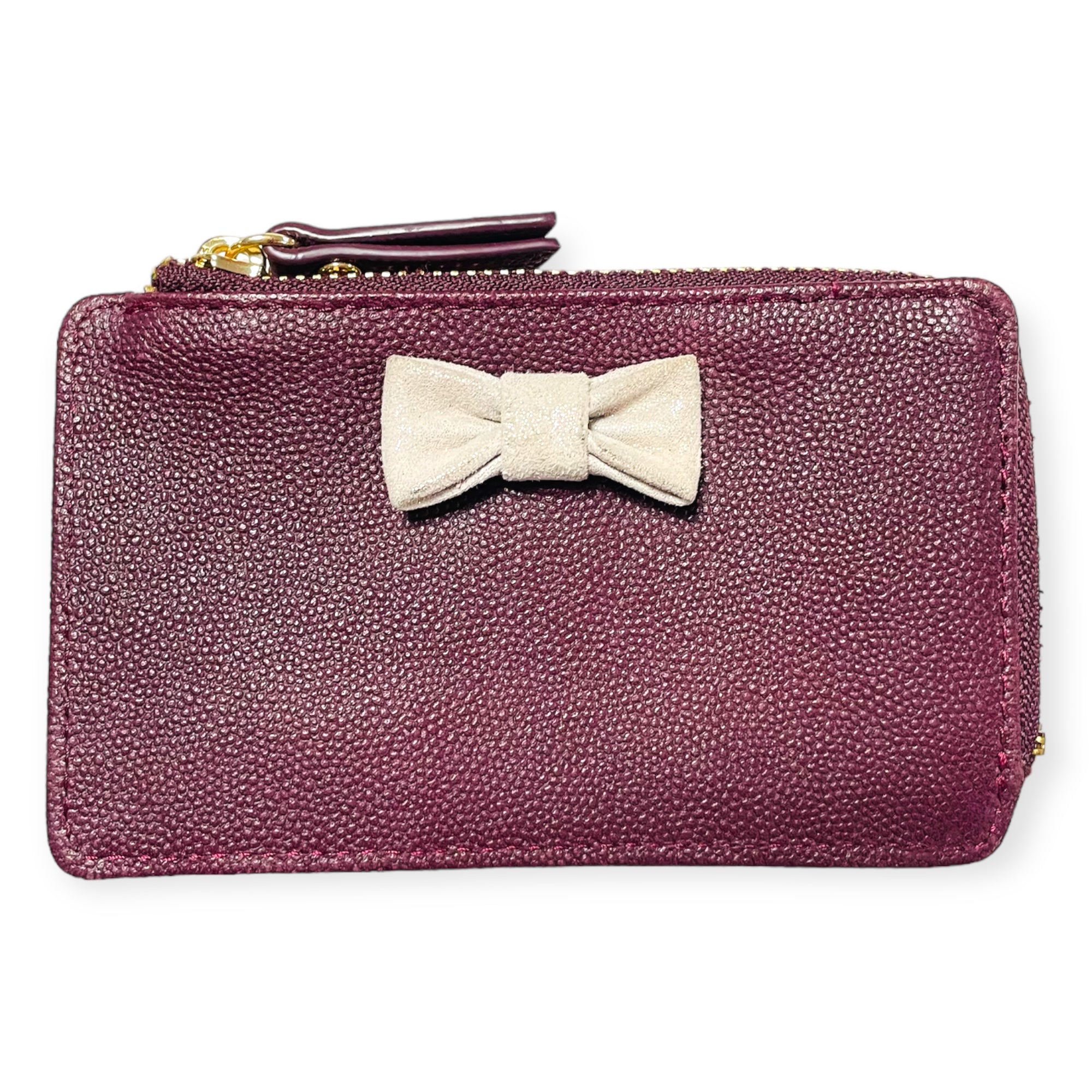 BOW CARD CASE - BURGUNDY