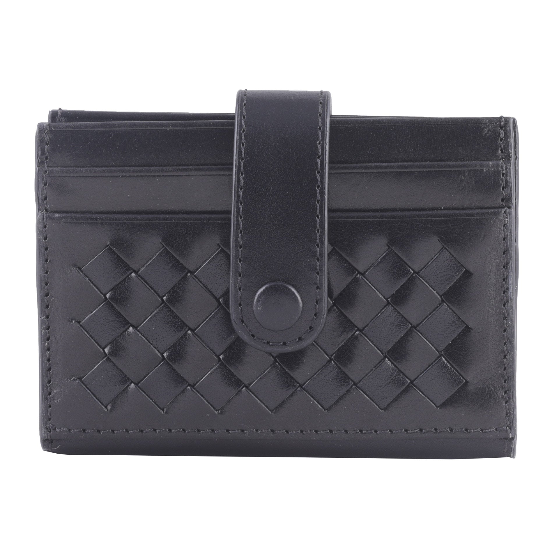 QUILTED CARD HOLDER - BLACK