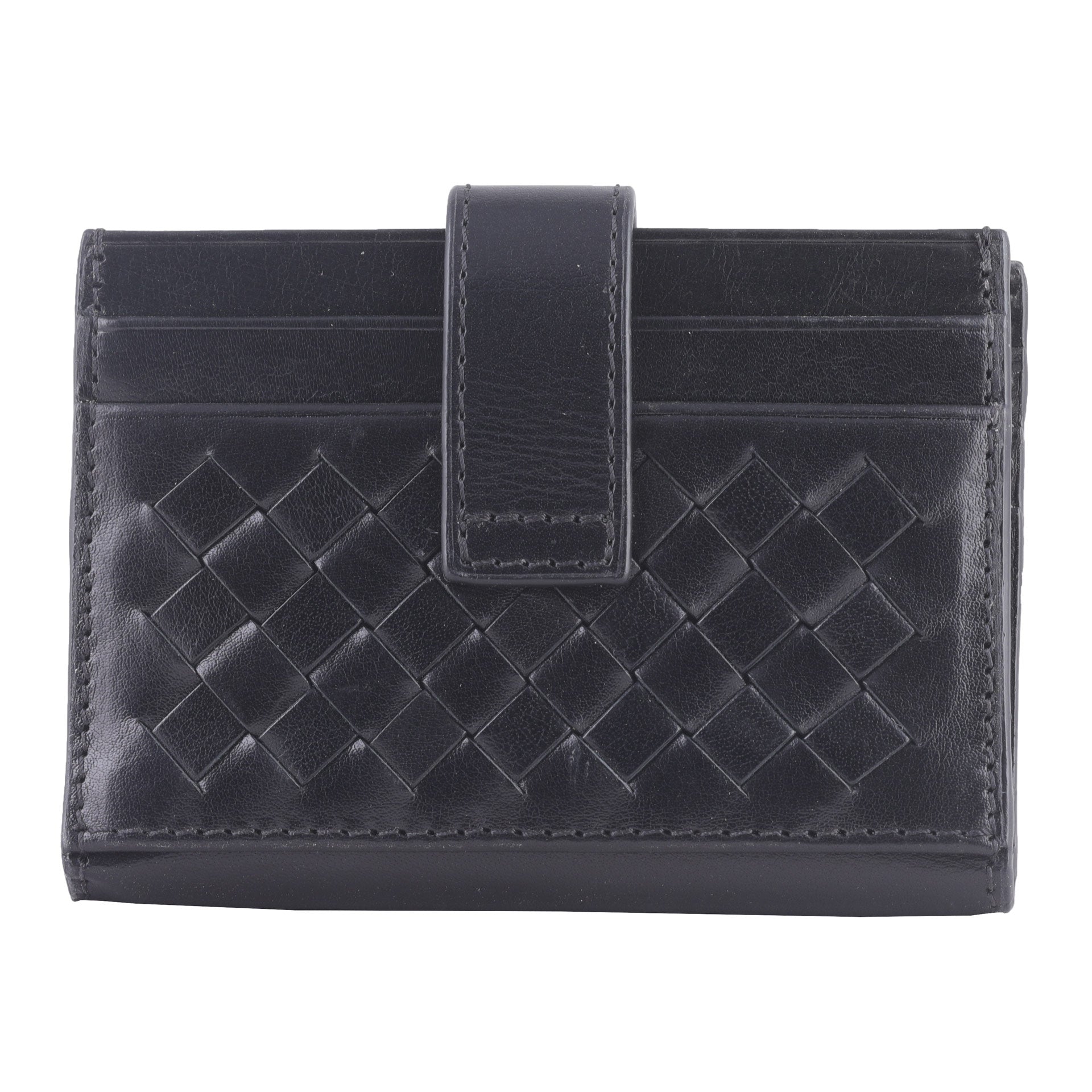 QUILTED CARD HOLDER - BLACK