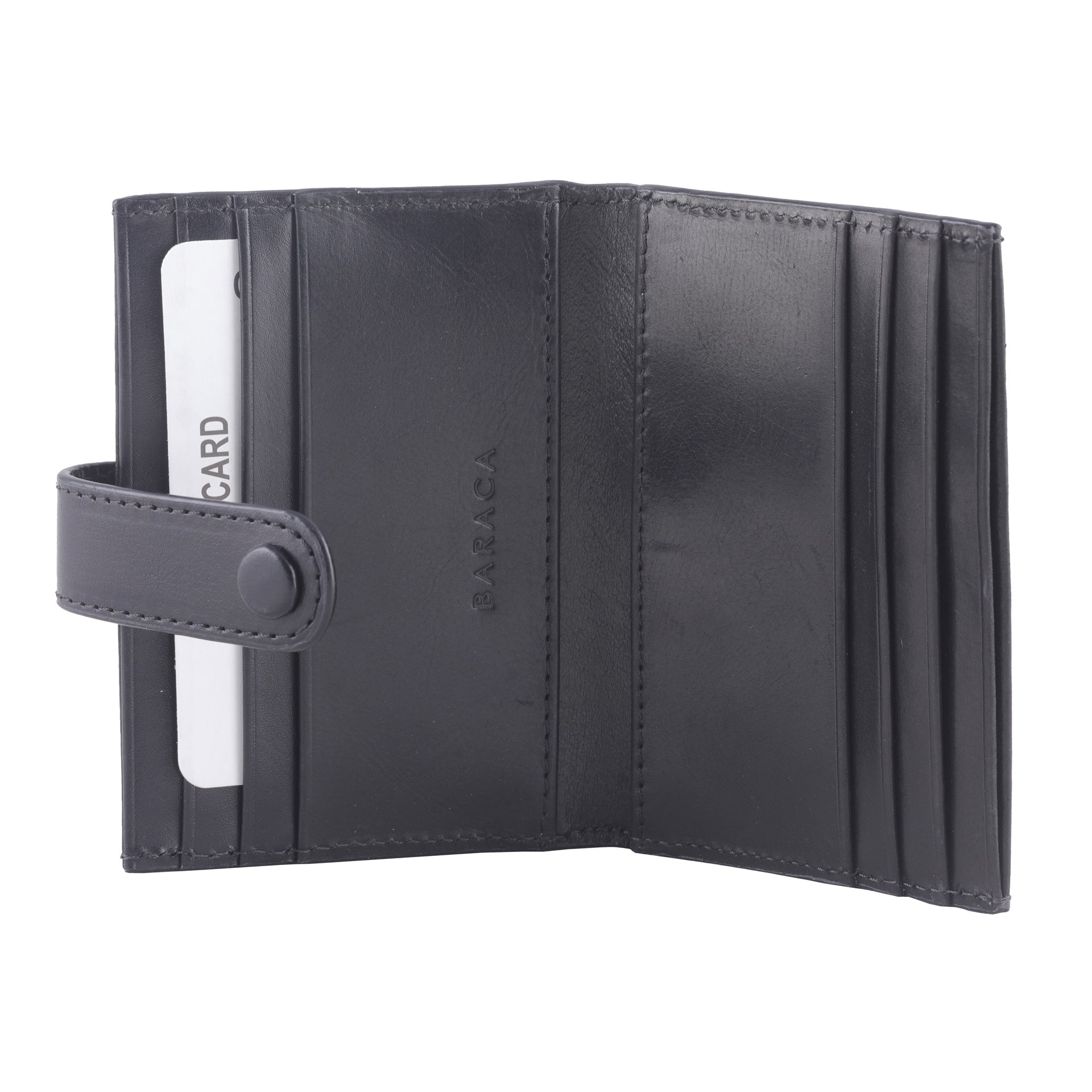QUILTED CARD HOLDER - BLACK