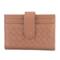 QUILTED CARD HOLDER - TAN