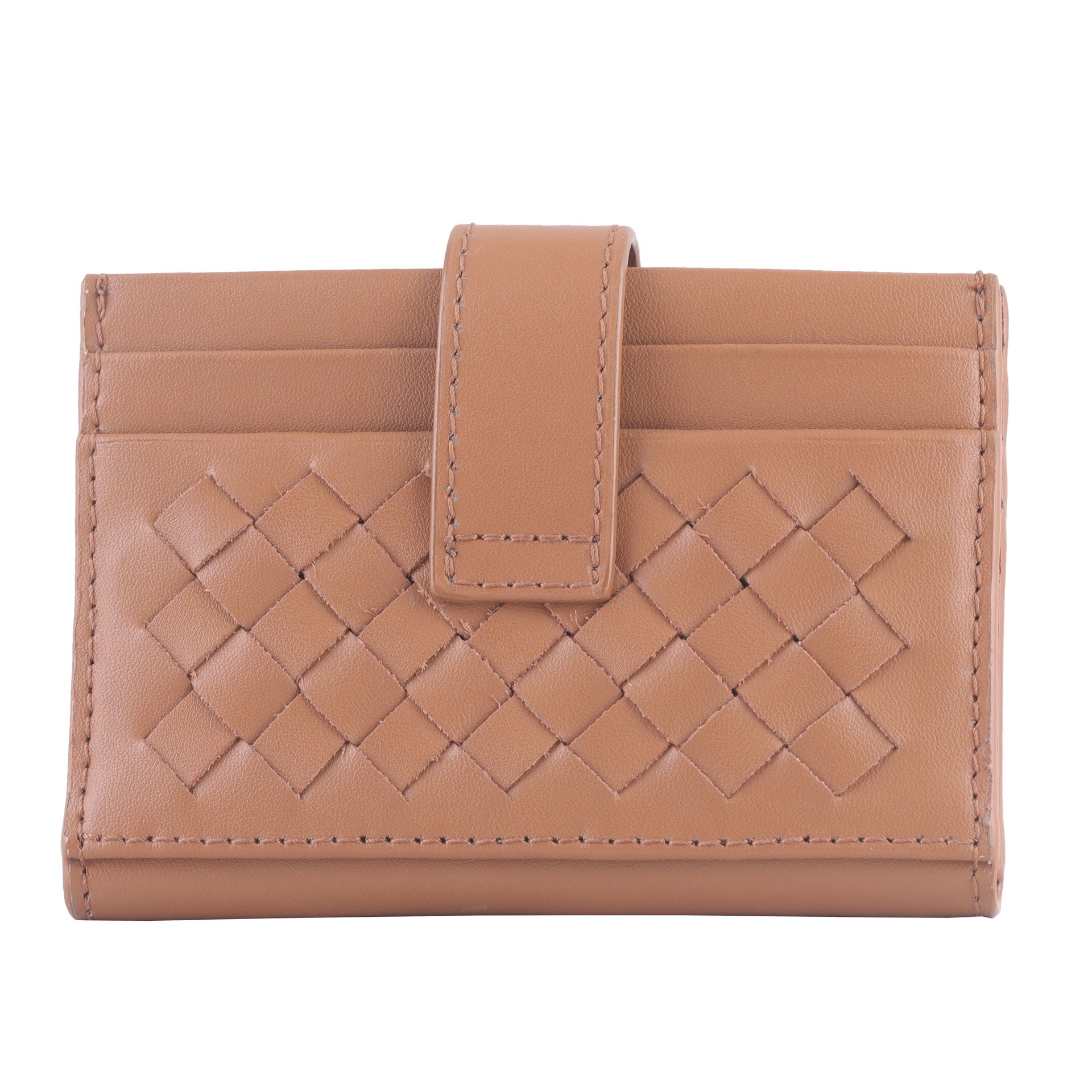 QUILTED CARD HOLDER - TAN