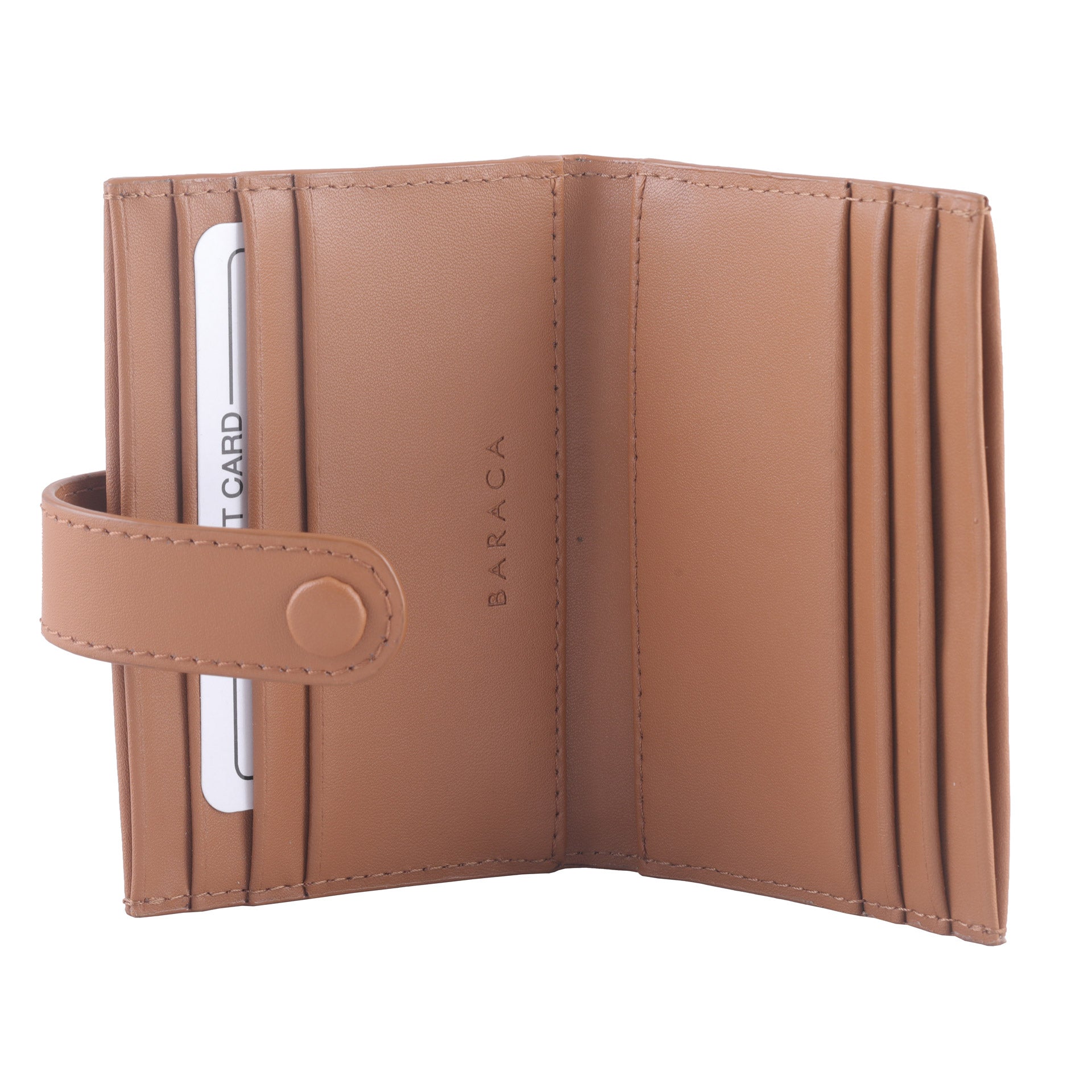 QUILTED CARD HOLDER - TAN