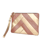 NOB HILL POUCH - BROWN & GOLD