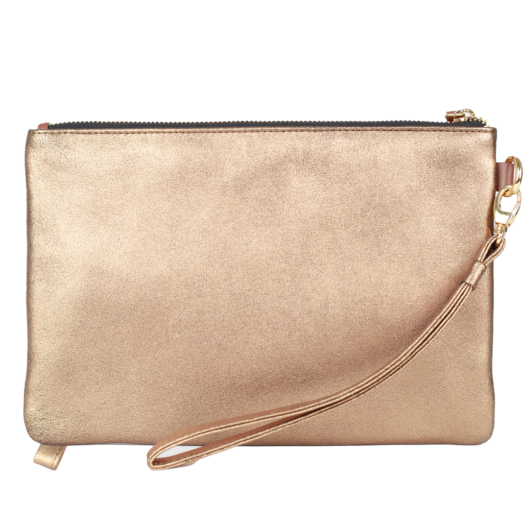 NOB HILL POUCH - BROWN & GOLD