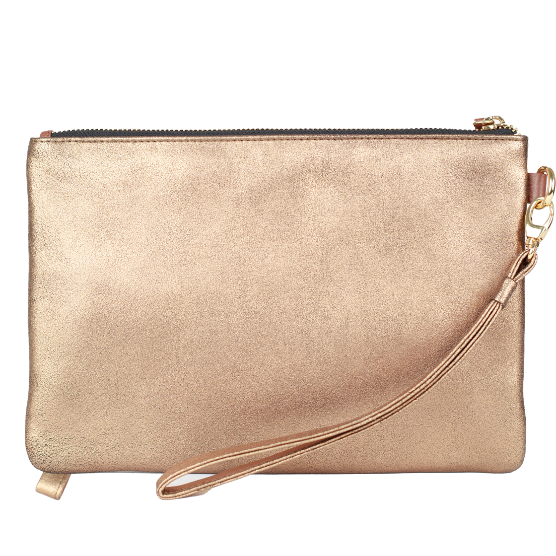 NOB HILL POUCH - BROWN & GOLD